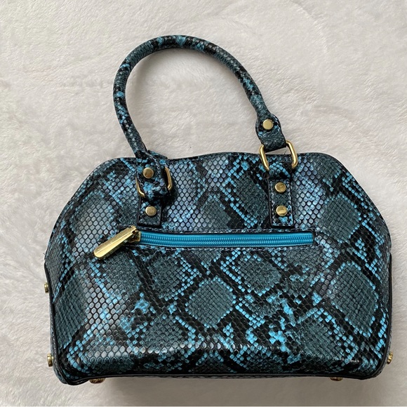 Faux Croc Print Mini Bag With Gold Studded Hardware - Picture 9 of 14